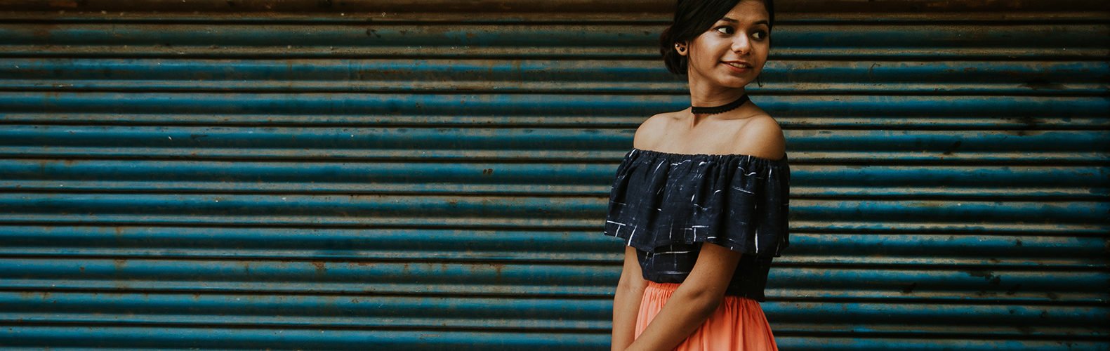 Off shoulder top look