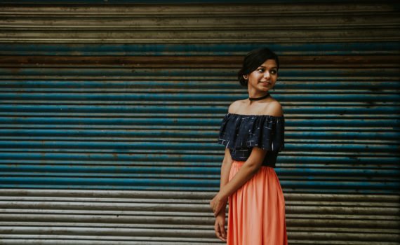 Off shoulder top look