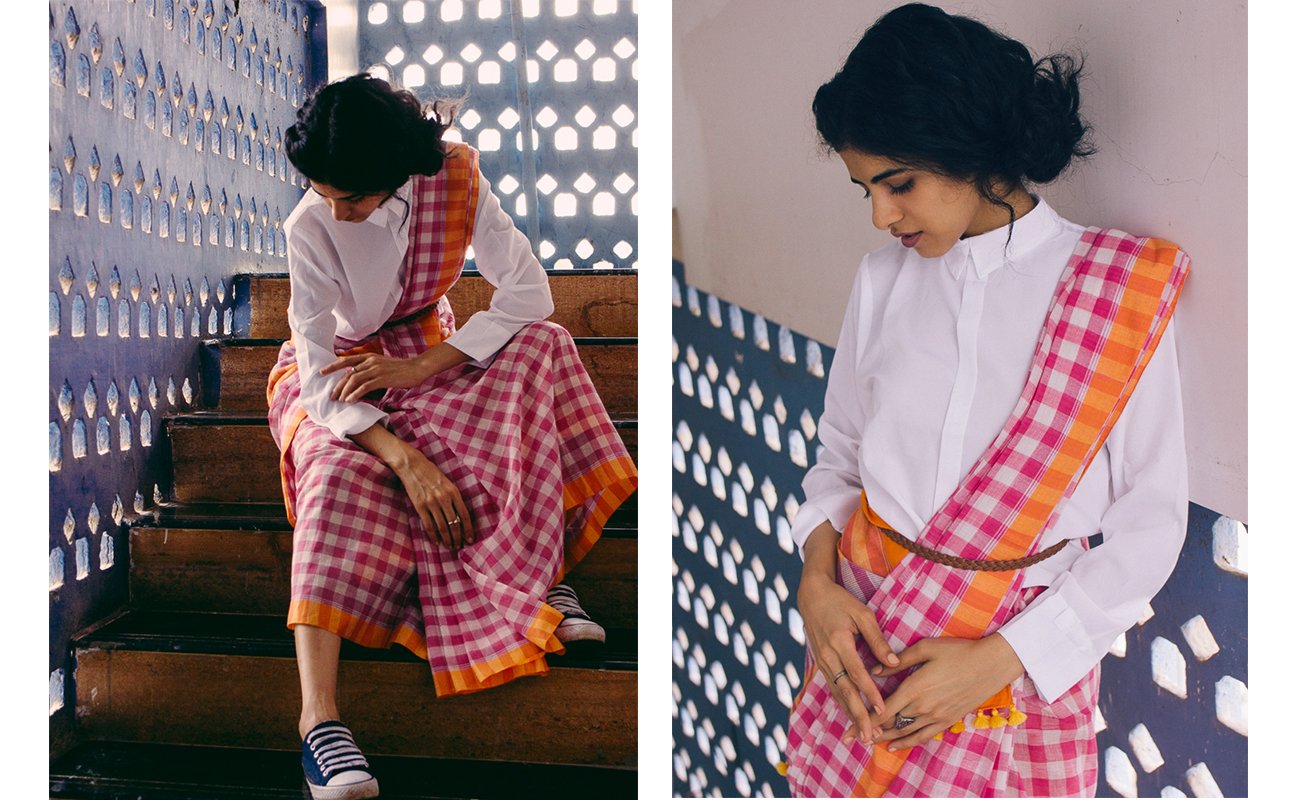Unconventional Saree drape