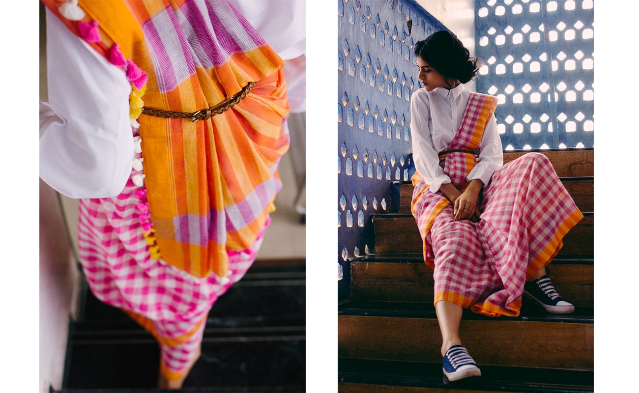 Unconventional Saree drape
