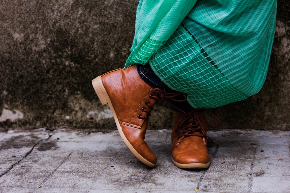 Saree and boots